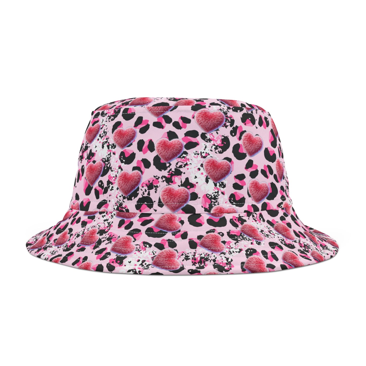 Cheetah Heart Print Bucket Hat – A Stylish & Trendy Accessory