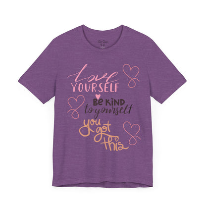 "Love Yourself" Mental Health Graphic Tee – Embrace Self-Love - By Ts1st Shop