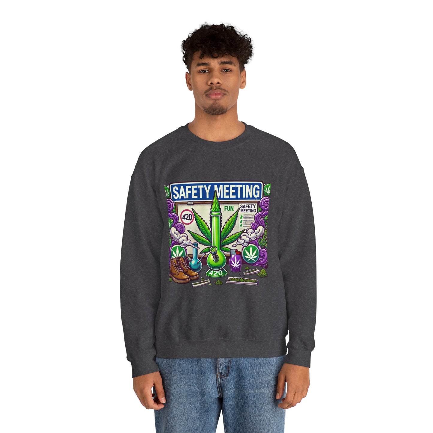 Safety Meeting - Cannabis Lovers - Unisex Heavy Blend™ Crewneck Sweatshirt - Ts1st