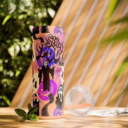 Ts1st - "Sip on Style: Ghost Face-Inspired Maars Personalized Skinny Tumblers"