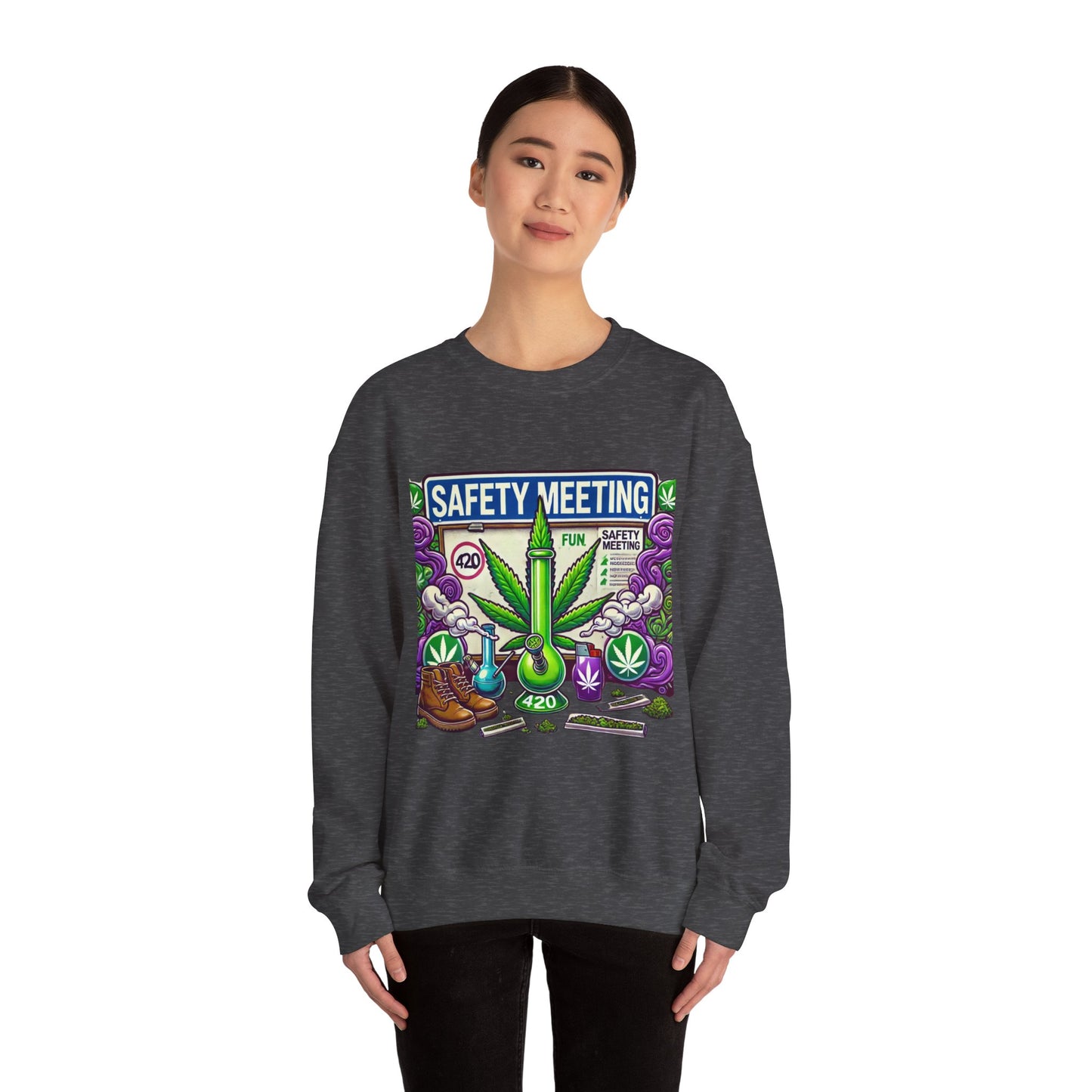 Safety Meeting - Cannabis Lovers - Unisex Heavy Blend™ Crewneck Sweatshirt - Ts1st