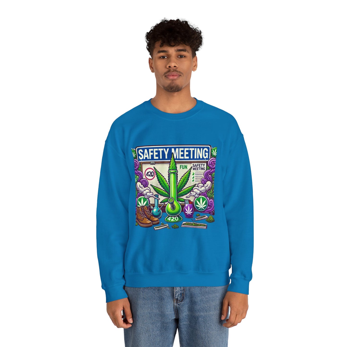 Safety Meeting - Cannabis Lovers - Unisex Heavy Blend™ Crewneck Sweatshirt - Ts1st