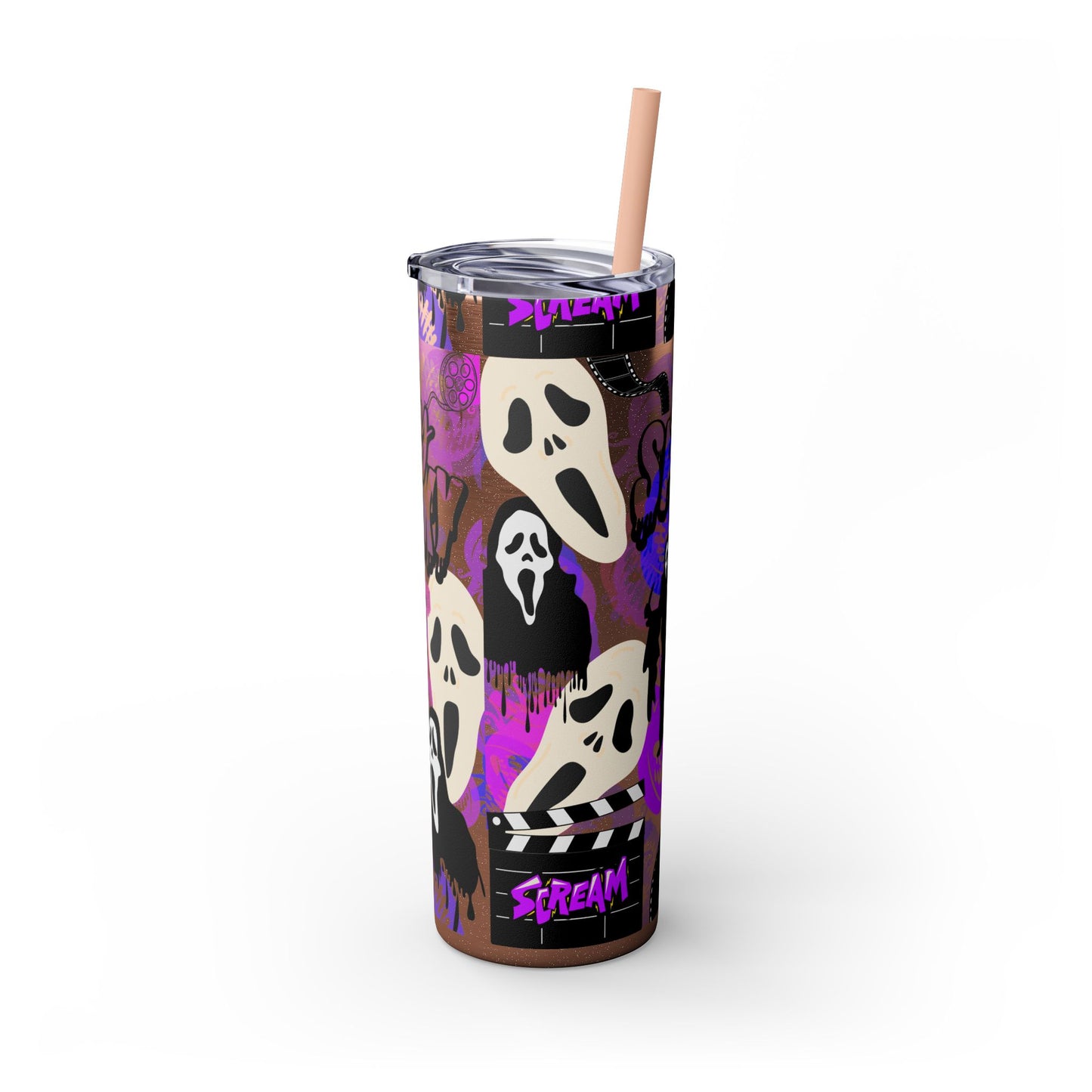 Ts1st - "Sip on Style: Ghost Face-Inspired Maars Personalized Skinny Tumblers"