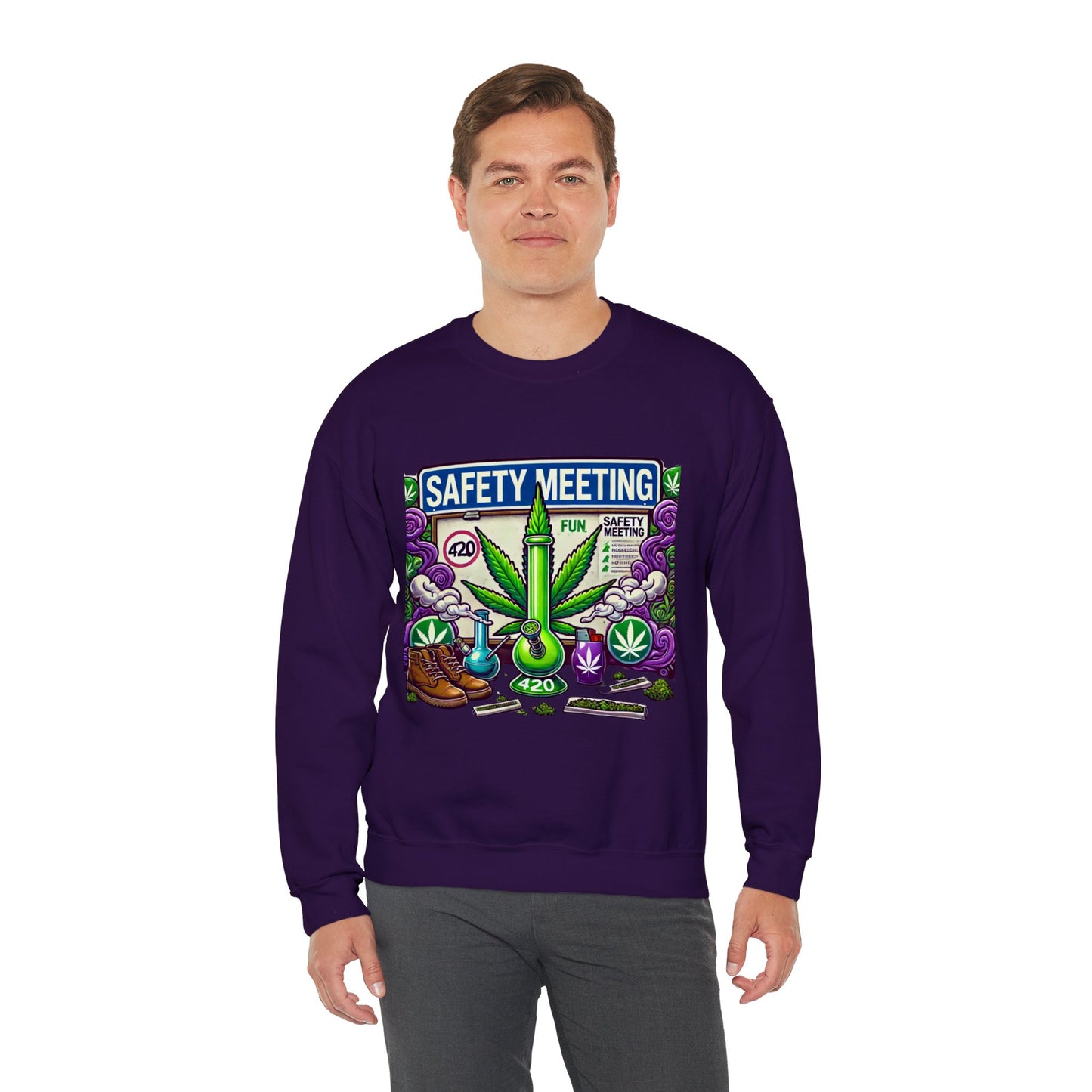 Safety Meeting - Cannabis Lovers - Unisex Heavy Blend™ Crewneck Sweatshirt - Ts1st