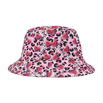 Cheetah Heart Print Bucket Hat – A Stylish & Trendy Accessory