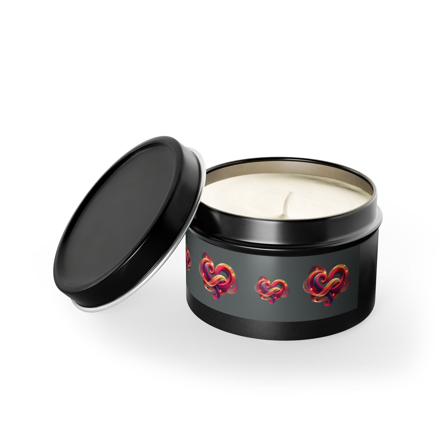 Knotted Heart Design Aromatherapy Tin Candle – Custom Hand-Poured with Coconut Soy Wax