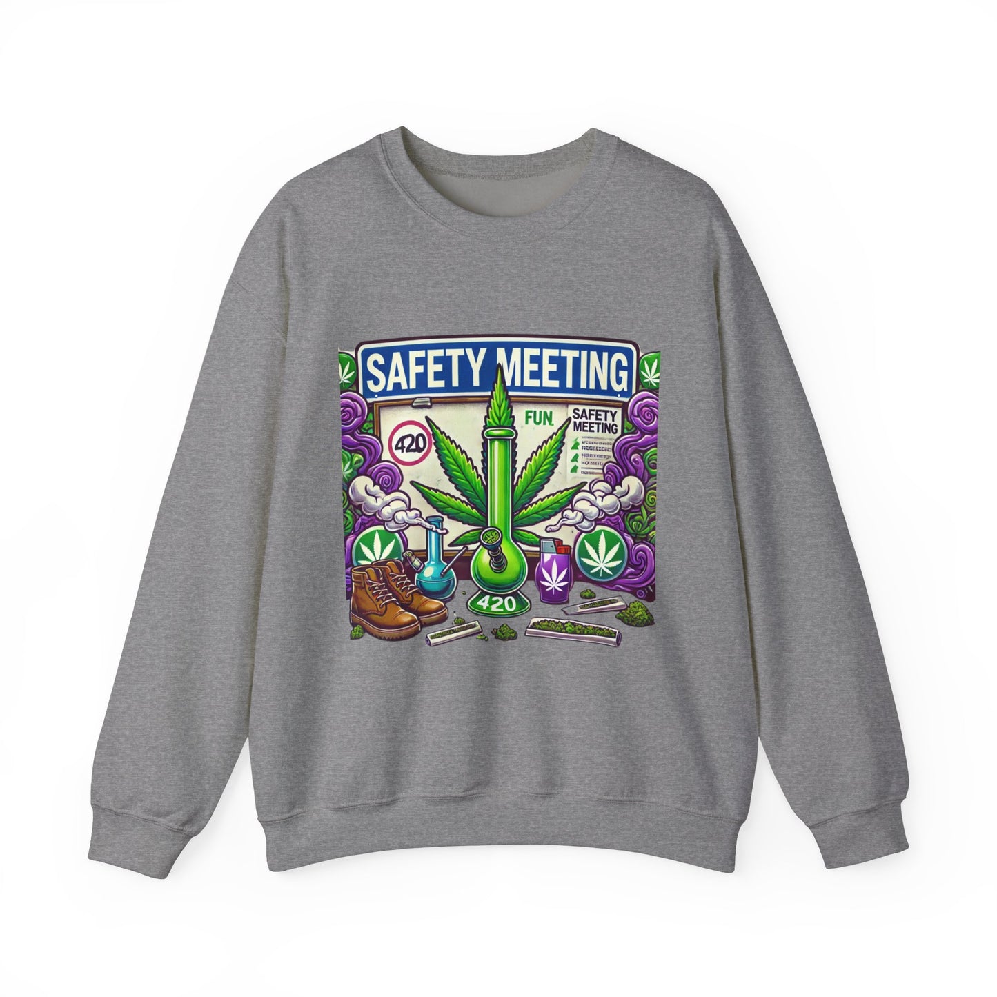 Safety Meeting - Cannabis Lovers - Unisex Heavy Blend™ Crewneck Sweatshirt - Ts1st