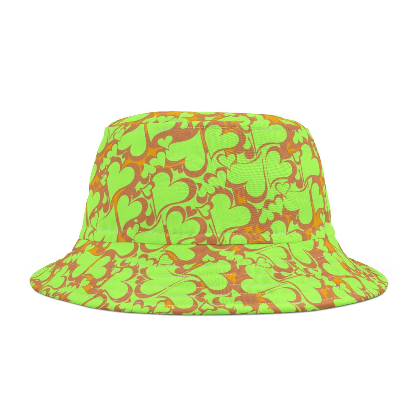 Green Hearts Unisex Bucket Hat – Bold and Fun All-Over Print - By Ts1st Shop