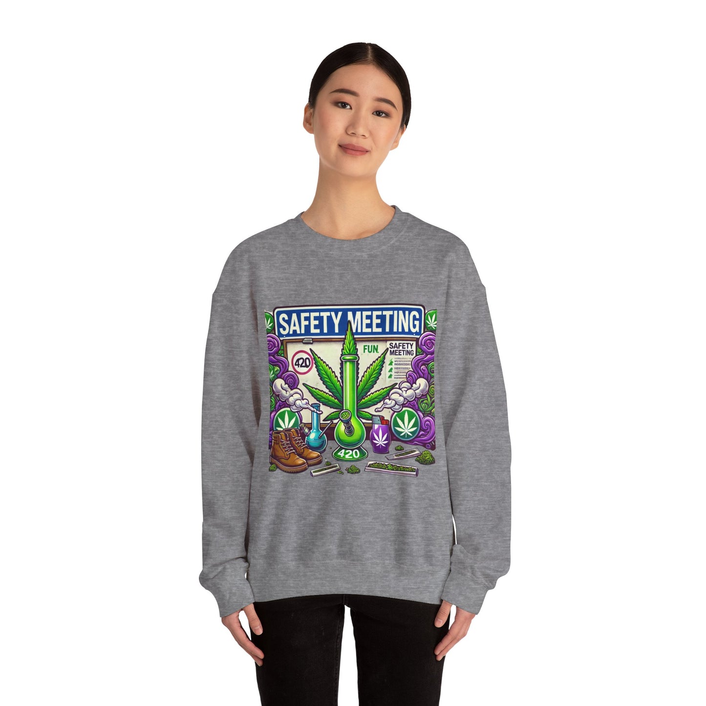 Safety Meeting - Cannabis Lovers - Unisex Heavy Blend™ Crewneck Sweatshirt - Ts1st