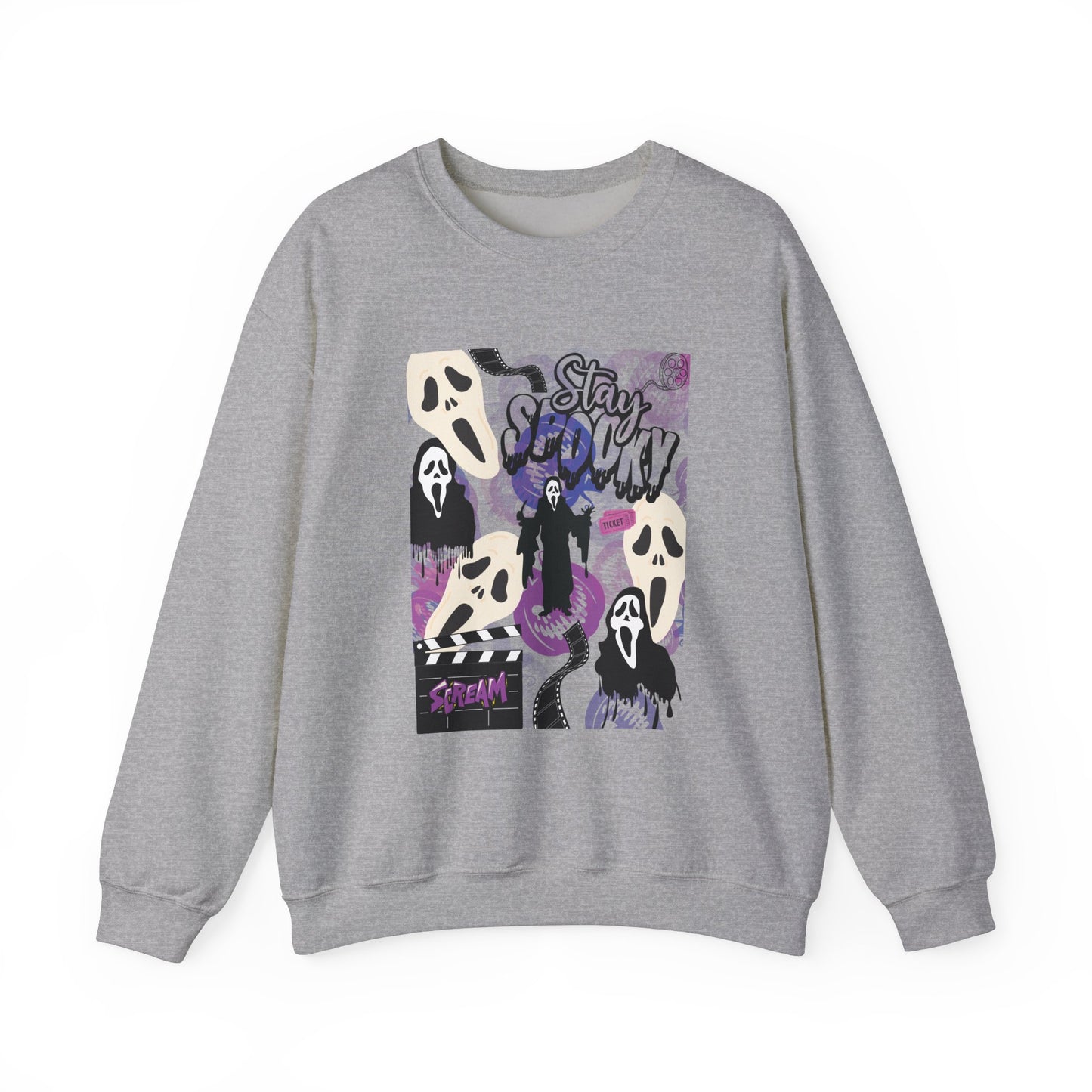 Ts1st - Ghost Face Inspired Unisex Heavy Blend Crewneck Sweatshirt