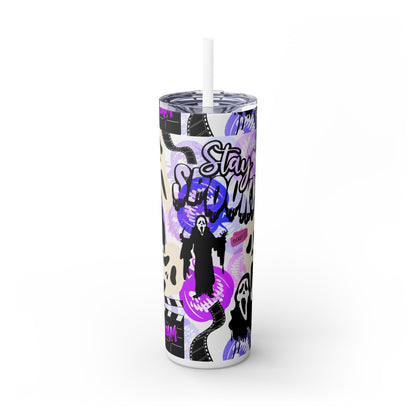 Ts1st - "Sip on Style: Ghost Face-Inspired Maars Personalized Skinny Tumblers"