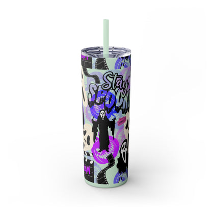 Ts1st - "Sip on Style: Ghost Face-Inspired Maars Personalized Skinny Tumblers"