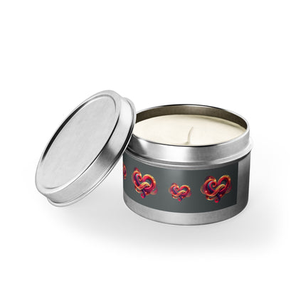 Knotted Heart Design Aromatherapy Tin Candle – Custom Hand-Poured with Coconut Soy Wax