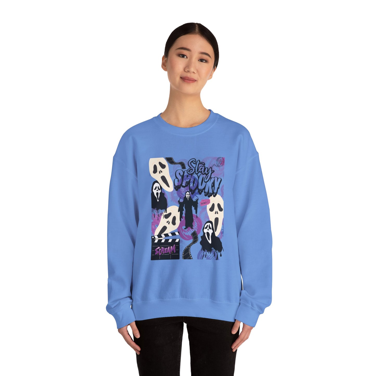 Ts1st - Ghost Face Inspired Unisex Heavy Blend Crewneck Sweatshirt