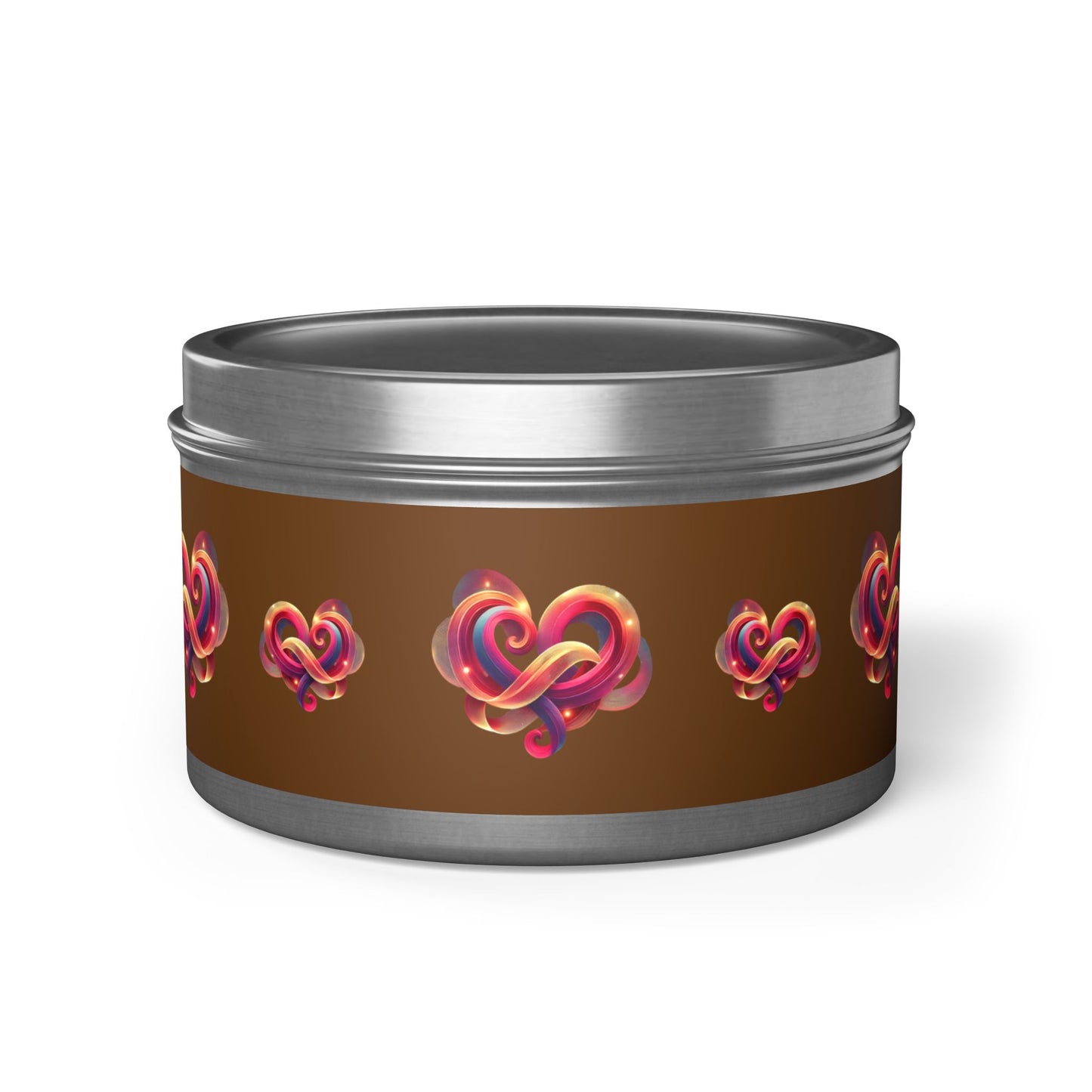 Knotted Heart Design Aromatherapy Tin Candle – Custom Hand-Poured with Coconut Soy Wax