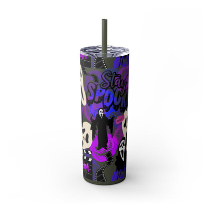 Ts1st - "Sip on Style: Ghost Face-Inspired Maars Personalized Skinny Tumblers"