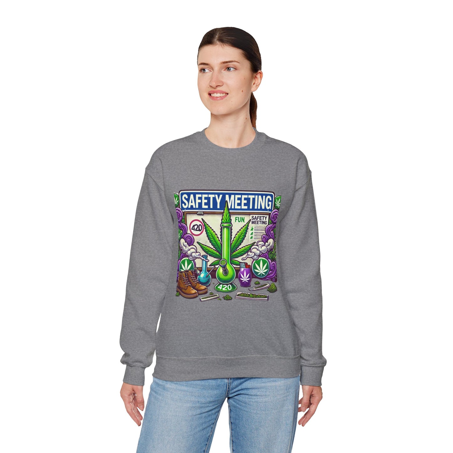 Safety Meeting - Cannabis Lovers - Unisex Heavy Blend™ Crewneck Sweatshirt - Ts1st