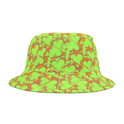 Green Hearts Unisex Bucket Hat – Bold and Fun All-Over Print - By Ts1st Shop