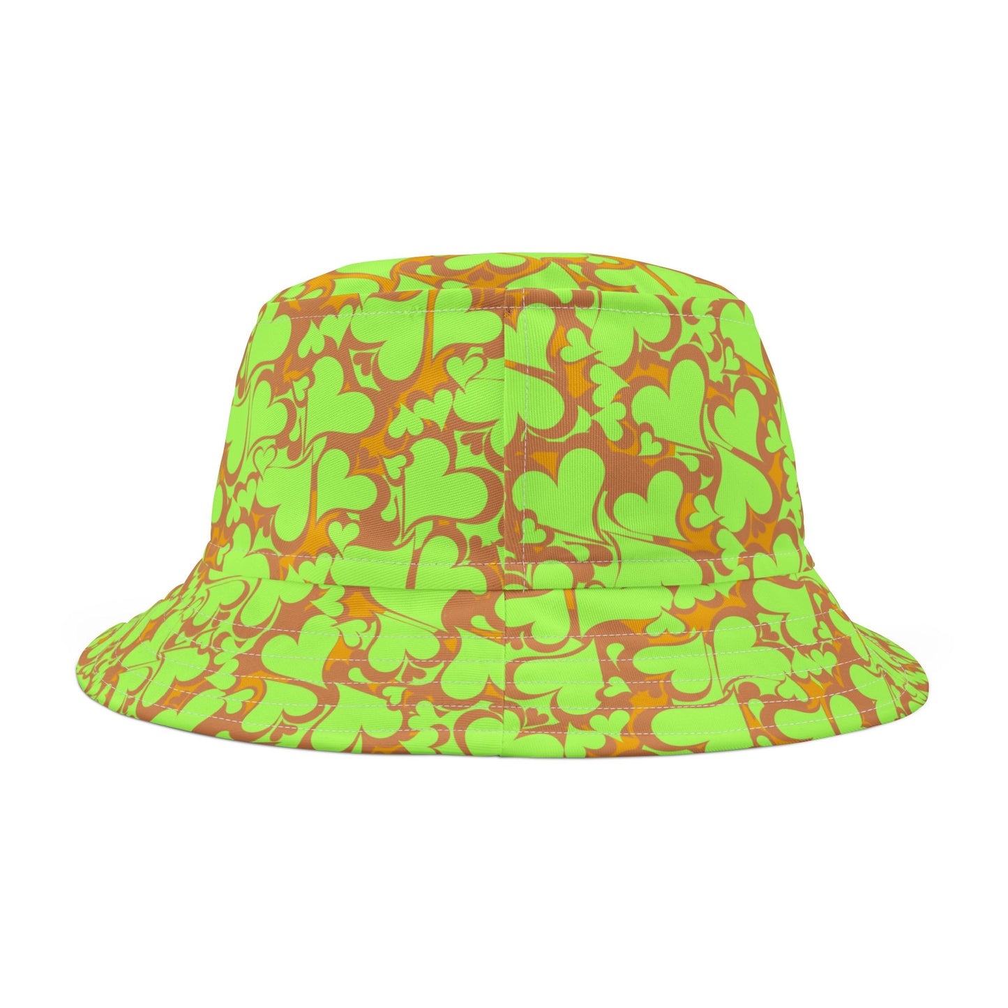 Green Hearts Unisex Bucket Hat – Bold and Fun All-Over Print - By Ts1st Shop