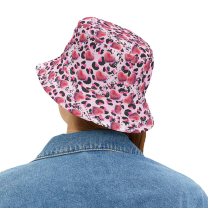 Cheetah Heart Print Bucket Hat – A Stylish & Trendy Accessory