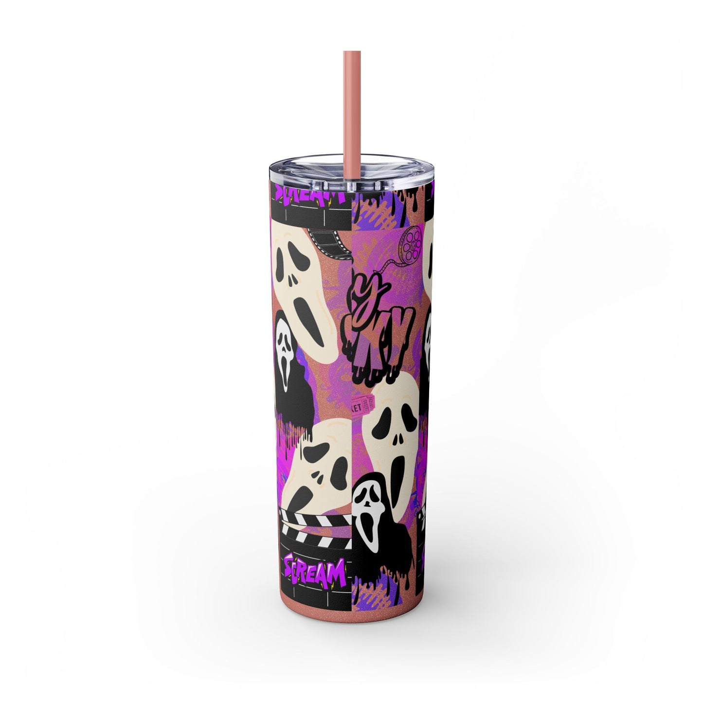 Ts1st - "Sip on Style: Ghost Face-Inspired Maars Personalized Skinny Tumblers"