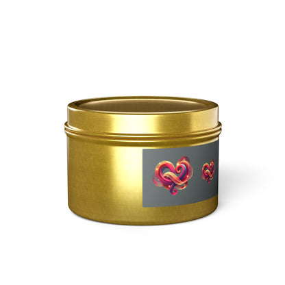 Knotted Heart Design Aromatherapy Tin Candle – Custom Hand-Poured with Coconut Soy Wax