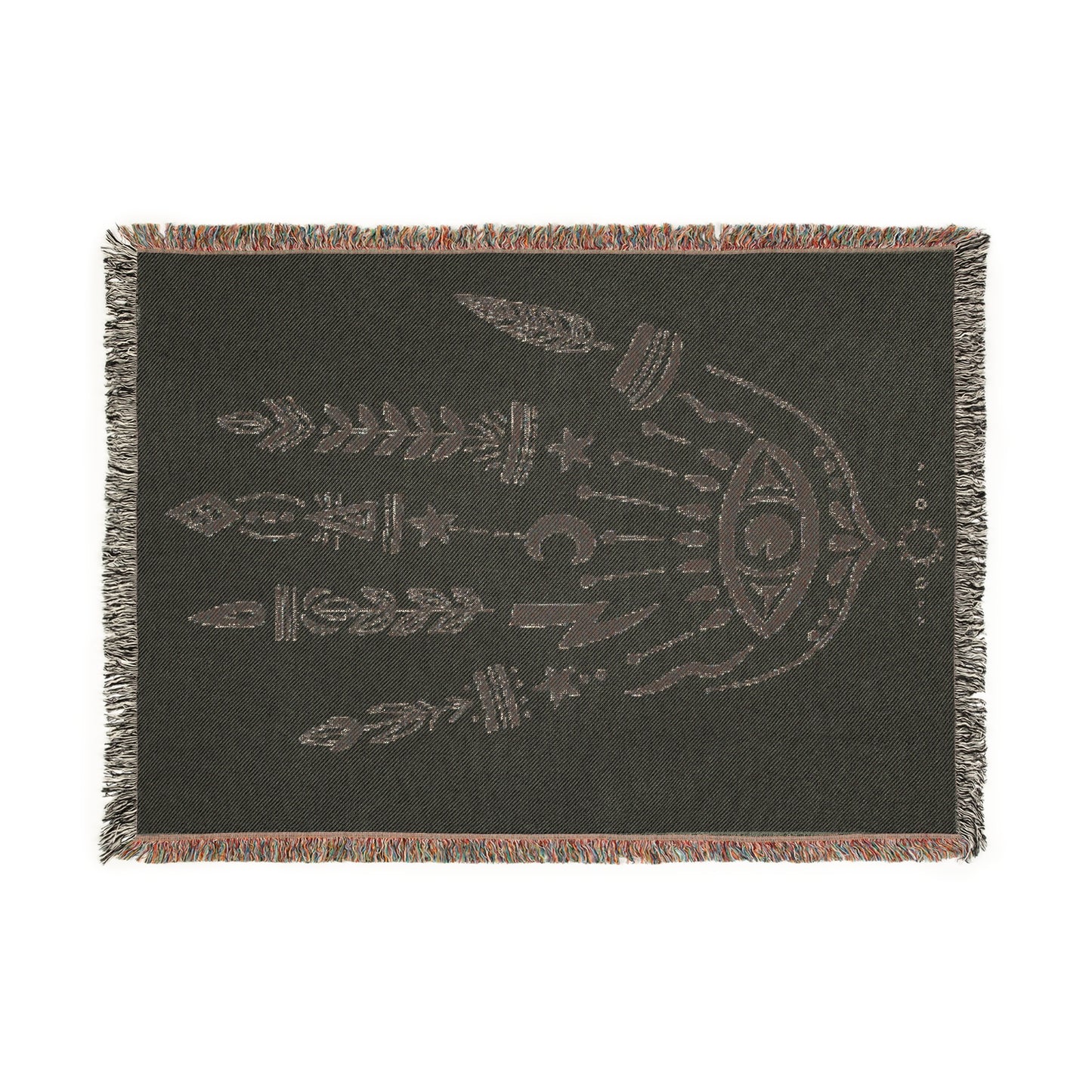 Boho Evil Eye Hand Woven Cotton Throw Blanket – Cozy and Chic Design