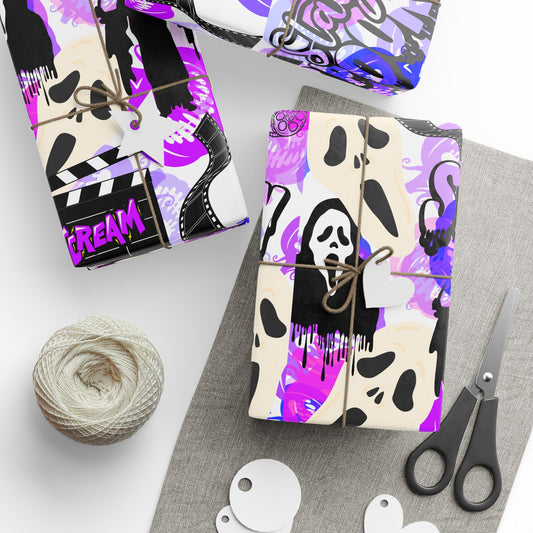 Ts1st - 90s Vibe Ghost Face Halloween Wrapping Paper