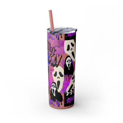 Ts1st - "Sip on Style: Ghost Face-Inspired Maars Personalized Skinny Tumblers"