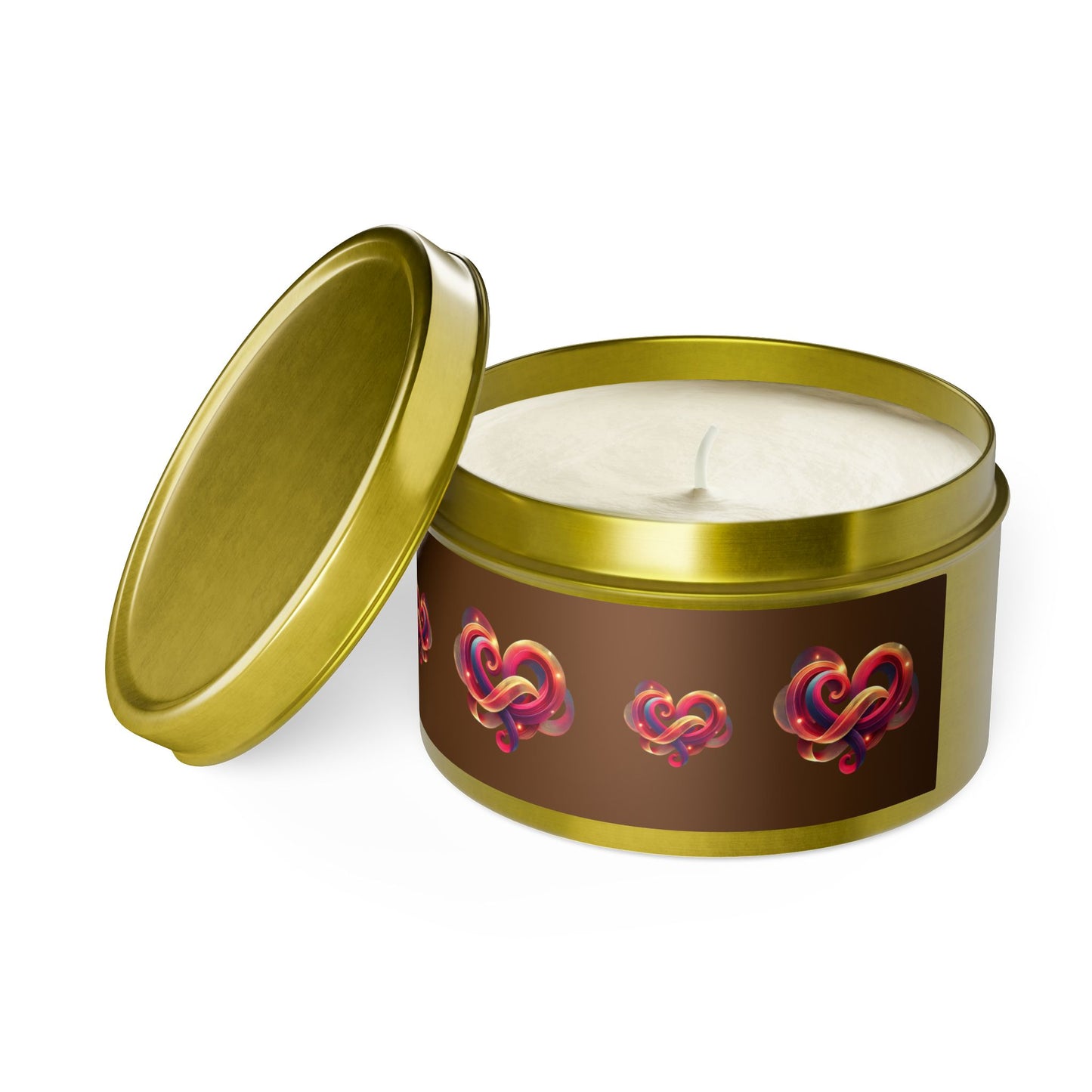 Knotted Heart Design Aromatherapy Tin Candle – Custom Hand-Poured with Coconut Soy Wax