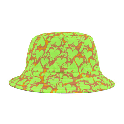 Green Hearts Unisex Bucket Hat – Bold and Fun All-Over Print - By Ts1st Shop