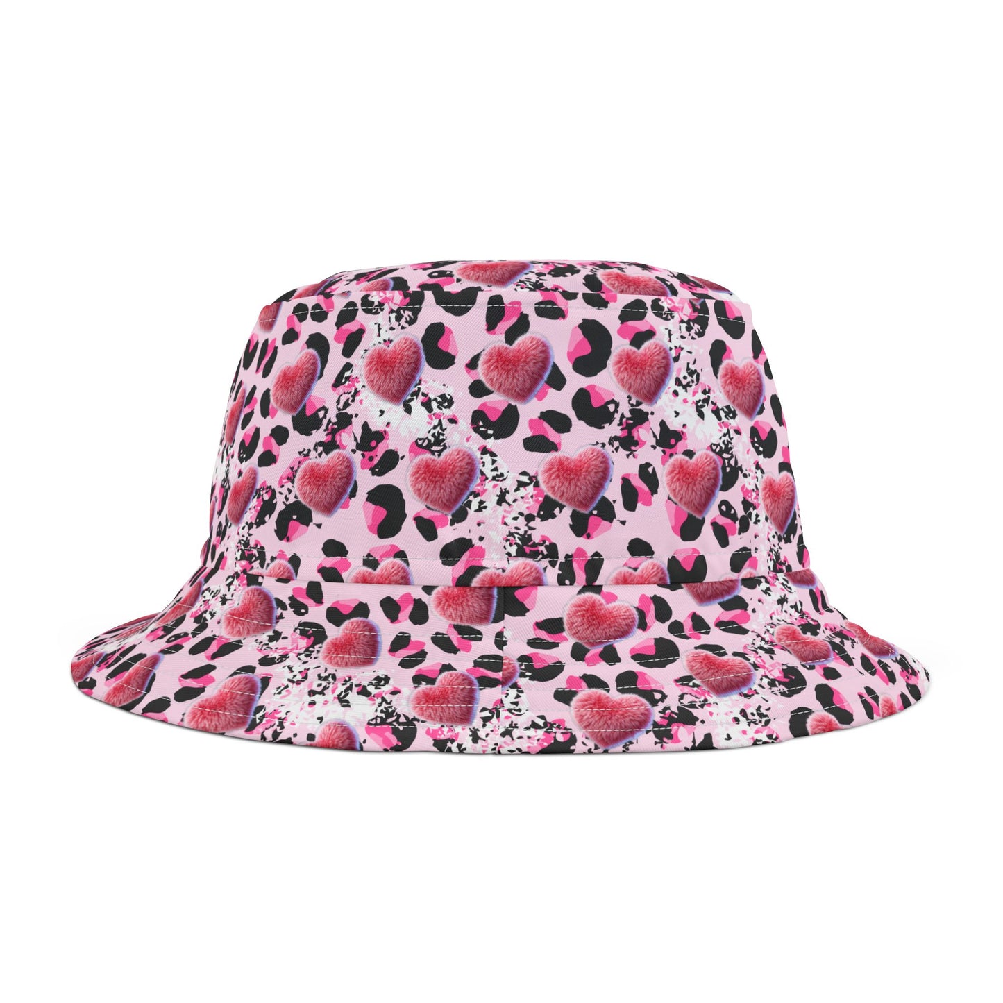 Cheetah Heart Print Bucket Hat – A Stylish & Trendy Accessory