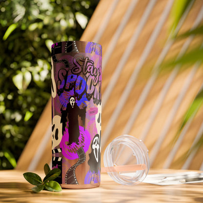 Ts1st - "Sip on Style: Ghost Face-Inspired Maars Personalized Skinny Tumblers"