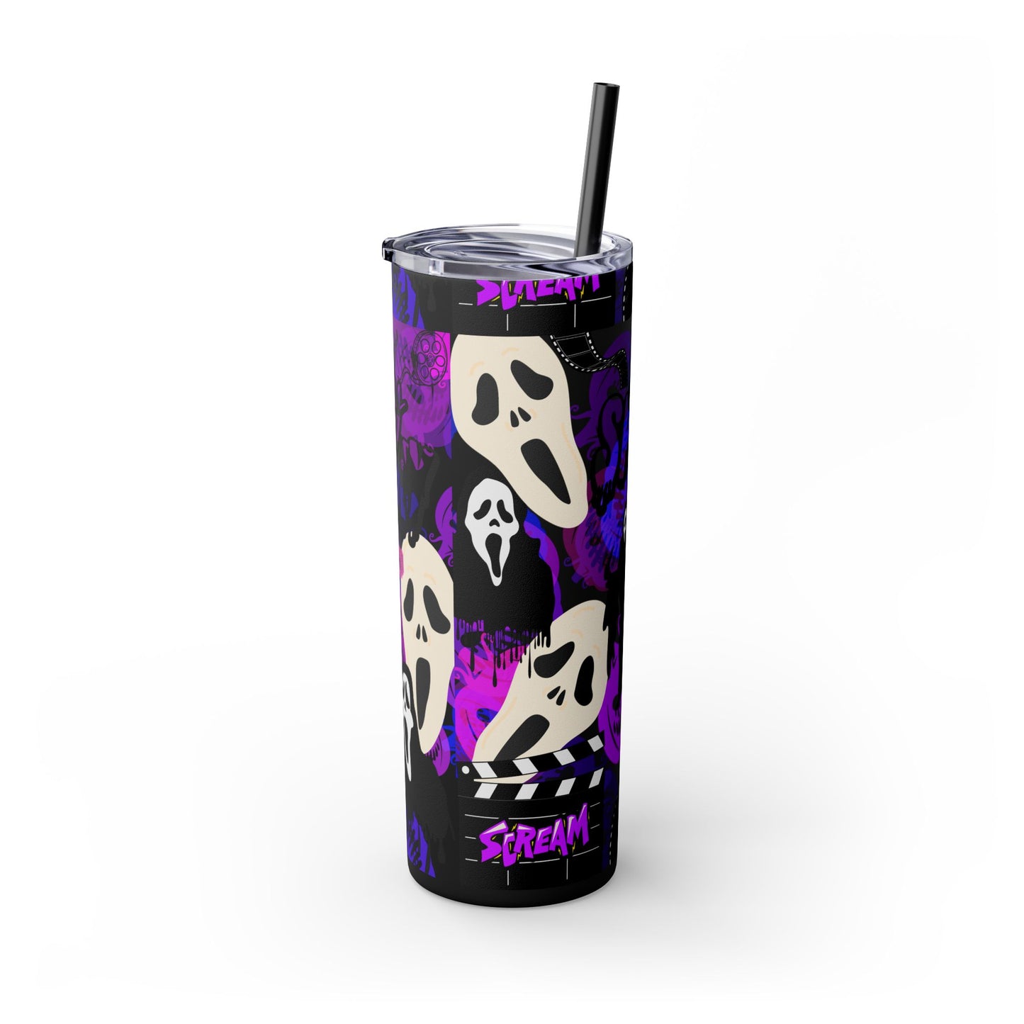 Ts1st - "Sip on Style: Ghost Face-Inspired Maars Personalized Skinny Tumblers"