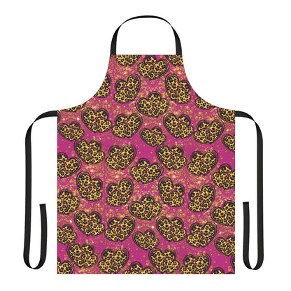 Cheetah Print Hearts Chef's Apron – A Fun & Durable Kitchen Essential By Ts1st Shop